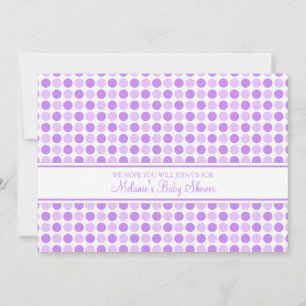 Dots pourpres Invitations de douche bébé personnal
