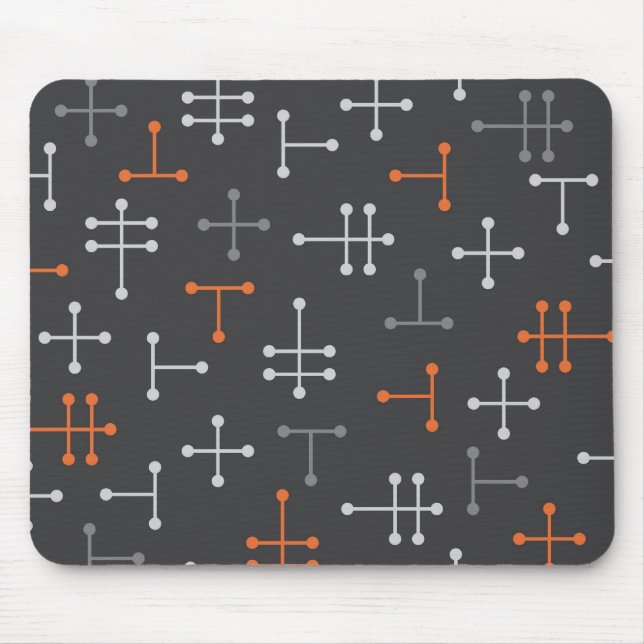 Dots - Retro Modernes Abstraktes Mousepad (Vorne)