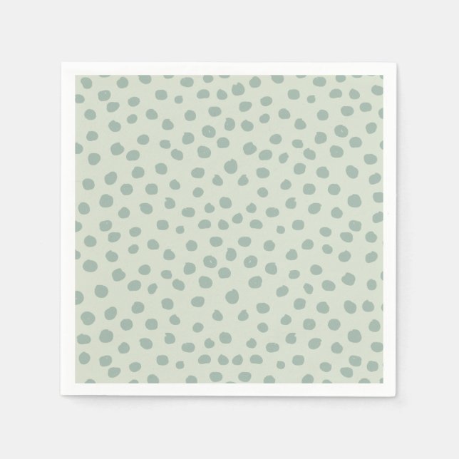 Dots Sage Green Serviette (Vorderseite)