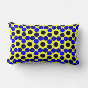 Dots Schwarz und Blau Lumbalkissen sehen Lendenkissen