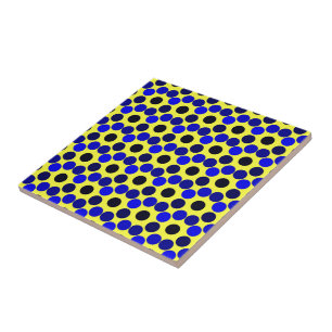 Dots Schwarz und Blau sehen Fliese