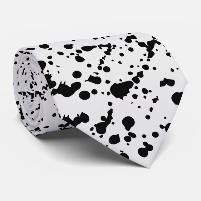 Dots Schwarzweiß-Abstraktes Muster Krawatte (Gerollt)