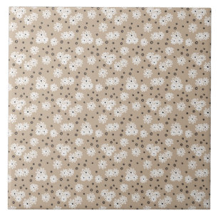 Dots - Taupe, Schwarz und Weiß Fliese