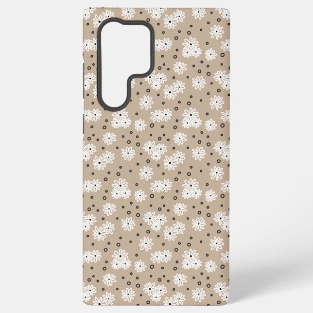 Dots - Taupe, Schwarz und Weiß Samsung Galaxy Hülle (Rückseite)