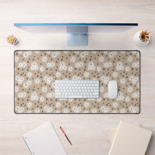 Dots - Taupe, Schwarz und Weiß Schreibtischunterlage