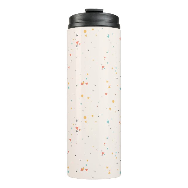 Dots & Triangle Confetti-Muster Thermosbecher (Vorderseite)