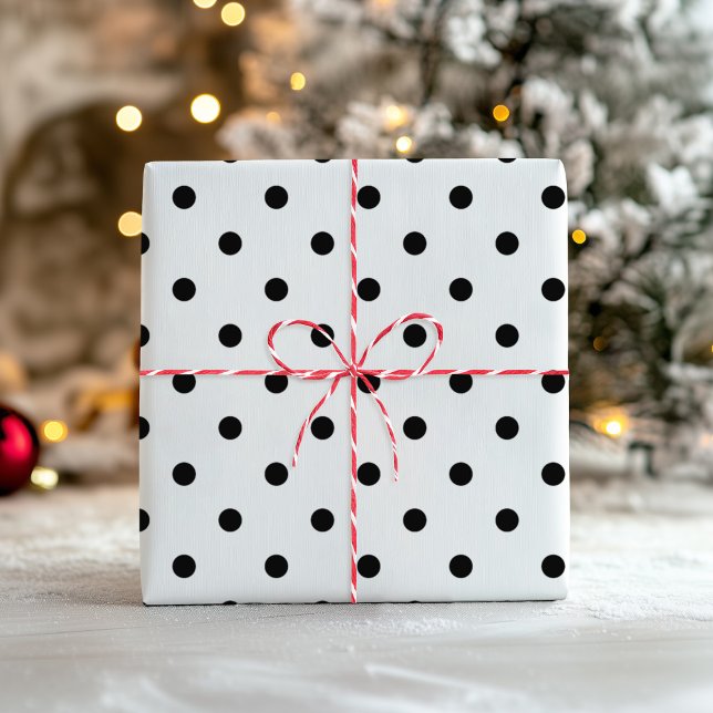 Dotsalz und Pepper Mix aus weißem und schwarzem Po Geschenkpapier Set (White and Black Polka Dot Wrapping Paper Sheets)