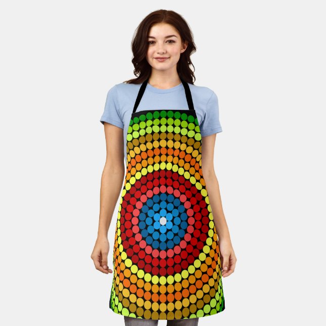 Dotted Abstrakt Mandala Art Design-65904 Schürze (Getragen)