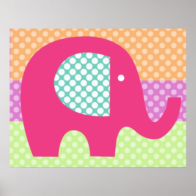 Dotted Elephant Kinderzimmer Poster (Vorne)
