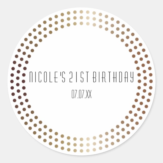Dotted Gold Circles Moderne Dots Custom Gevor Runder Aufkleber (Vorderseite)