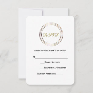Dotted Gold Circles Moderne Dots Wedding RSVP Card