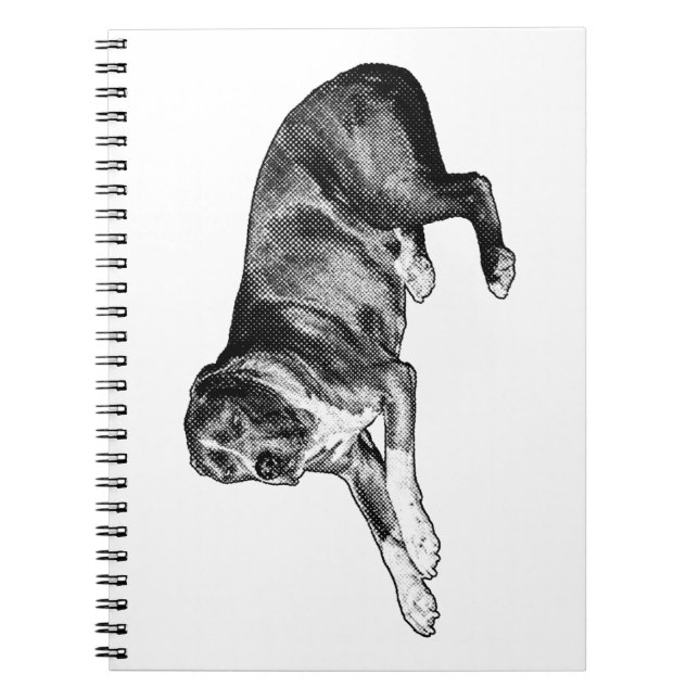 Dotted Reflections - Halftone Dog Notebook Notizblock (Vorderseite)