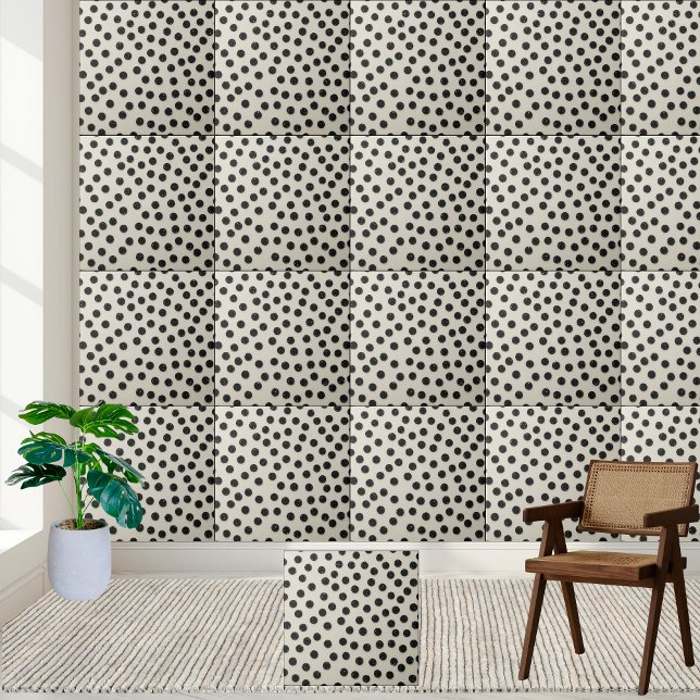Dotted Schwarz-weißen Glitzer Boden Wandküche Fliese (Dotted Black White Glitter Floor Wall Kitchen Ceramic Tile)