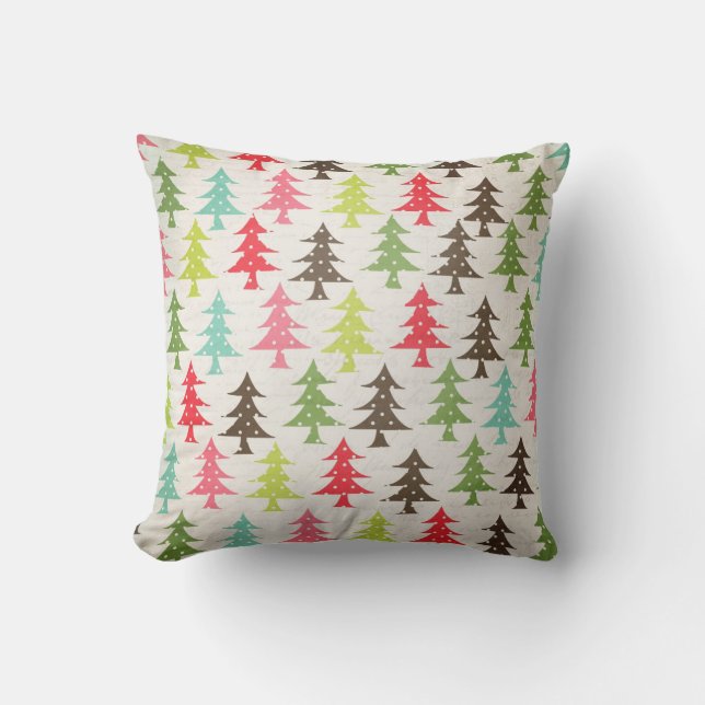 Dotted Weihnachtsbaumen Holiday Throw Kissen (Vorderseite)