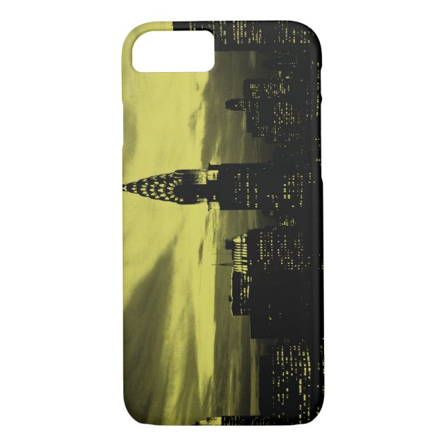 Dotted Yellow Black New York City iPhone 7 Fall Case-Mate iPhone Hülle (Rückseite)