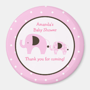 Dottie Elephant (rosa), 3-Zoll-Rundfavorisiermagaz Magnet