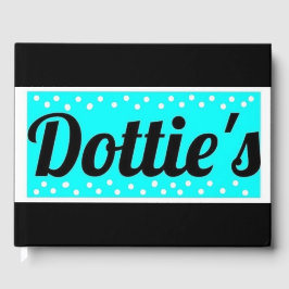 Dottie's Store Logo Guest Book (Black & Aqua) Gästebuch