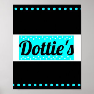 Dottie's Store Logo Polka Dot Wall Poster (schwarz