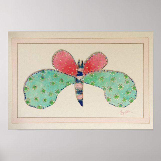 Dotto Butterfly mit französischer Mat Print Poster (Vorne)