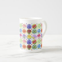 Dotty Birth Blume und Gem Bone China Tasse