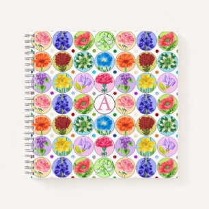 Dotty Birth Blume und Gem Notebook Notizbuch