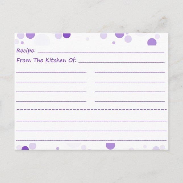 Dotty Blank Recipe Cards Postkarte (Vorderseite)