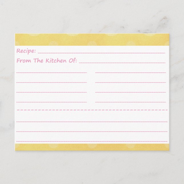 Dotty Blank Recipe Cards Postkarte (Vorderseite)
