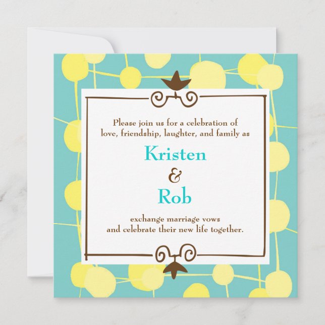Dotty (Bubblegum Blue) Hochzeit Einladung (Vorderseite)