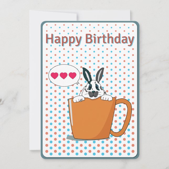 Dotty bunny Bonne carte d'anniversaire (Devant)