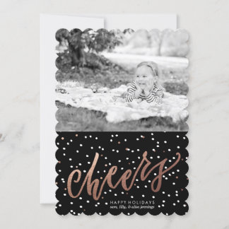 Dotty Cheers Carte photo de vacances // Rose Gold