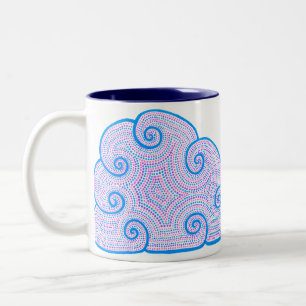 Dotty Clouds Gemusterter Stift Pen Cup Holder Zweifarbige Tasse