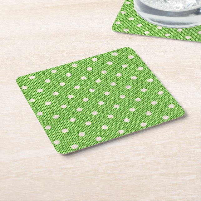 Dotty Delight Green Rechteckiger Pappuntersetzer (angewinkelt)