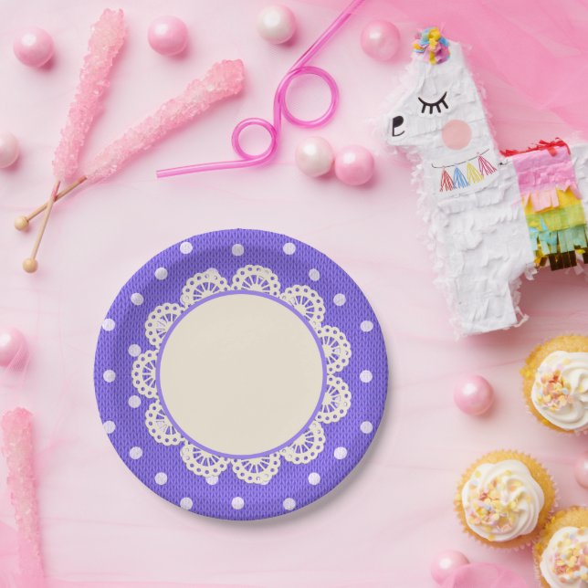 Dotty Delight Lila Pappteller (Party)