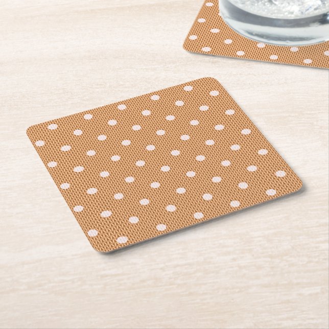 Dotty Delight Orange Rechteckiger Pappuntersetzer (angewinkelt)