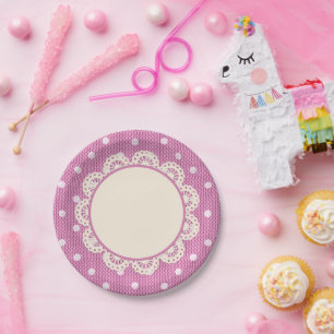 Dotty Delight Pink Pappteller