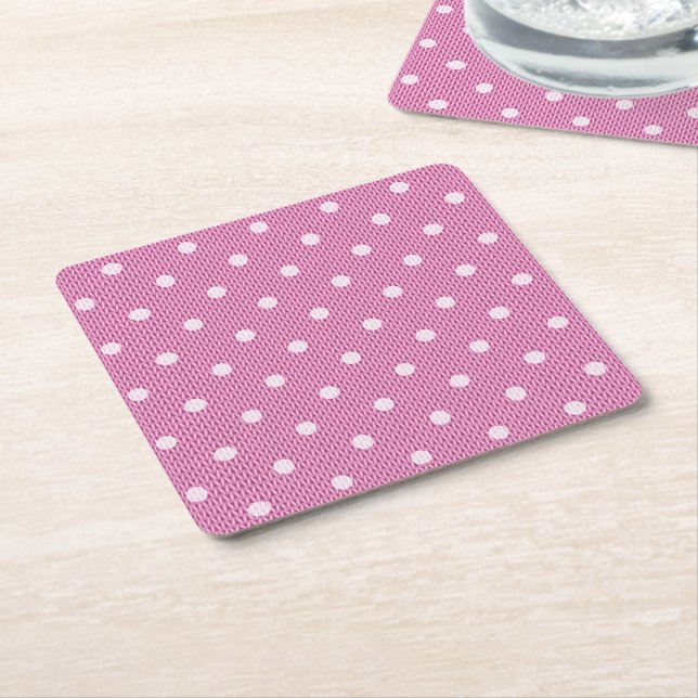 Dotty Delight Pink Rechteckiger Pappuntersetzer (angewinkelt)