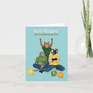 Dotty Dog and Kitty Video Game Nächste Stufe Gebur Karte
