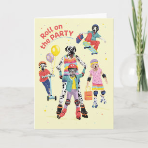 Dotty Dog Pets Roll auf Party Geburtstag Karte