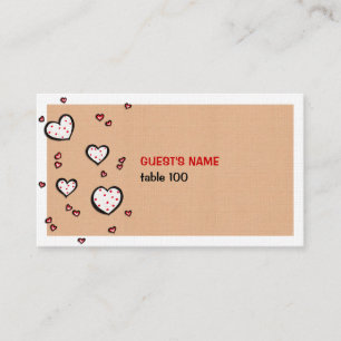 Dotty Hearts kraft Platzkarte