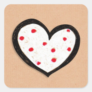 Dotty Hearts kraftSquare Sticker