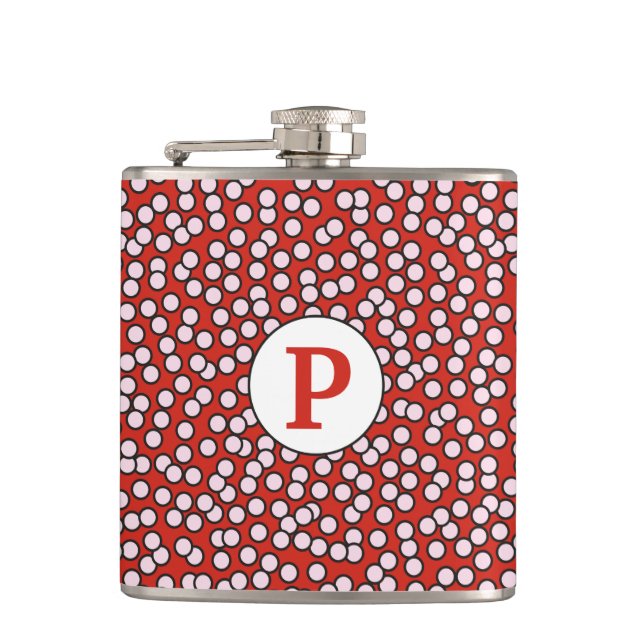 Dotty Monogramm-Muster Flachmann (Vorderseite)