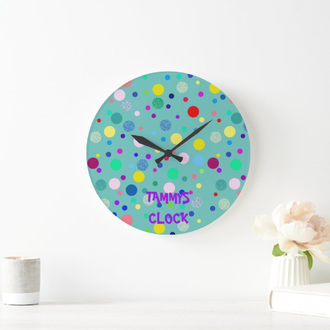 Dotty Name Clock Große Wanduhr (Zuhause)