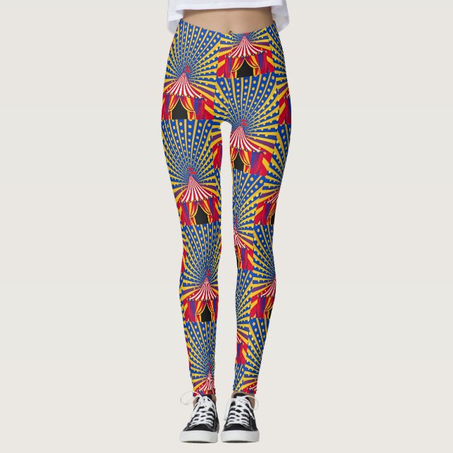 Dotty Radiant Motion Circus-Thema Leggings (Vorderseite)