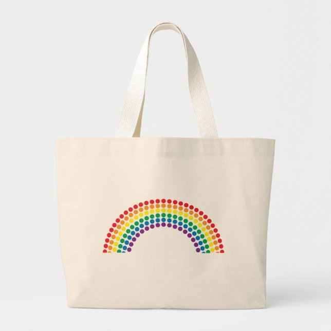 Dotty Regenbogen Jumbo Stoffbeutel (Vorne)
