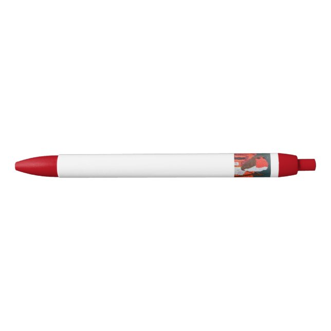 Dotty Robin Red Trim Pen Kugelschreiber (Vorderseite)