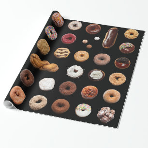 Dotty Schaumgummiring-Packpapier (auf Schwarzem) Geschenkpapier