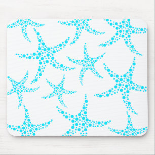 Dotty Starfish-Muster im Türkis und im Weiß Mousepad