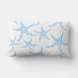 Dotty Starfish-Muster in Blauem und in weißem Lendenkissen