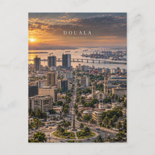 Douala Kinematische Monochrome Stadt Kunst Postkarte