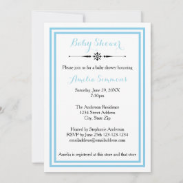 Double Ajustement Bleu - Invitation Baby shower 5x